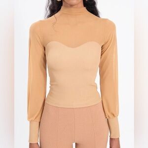 Intimately Free People Mesh Top Tan